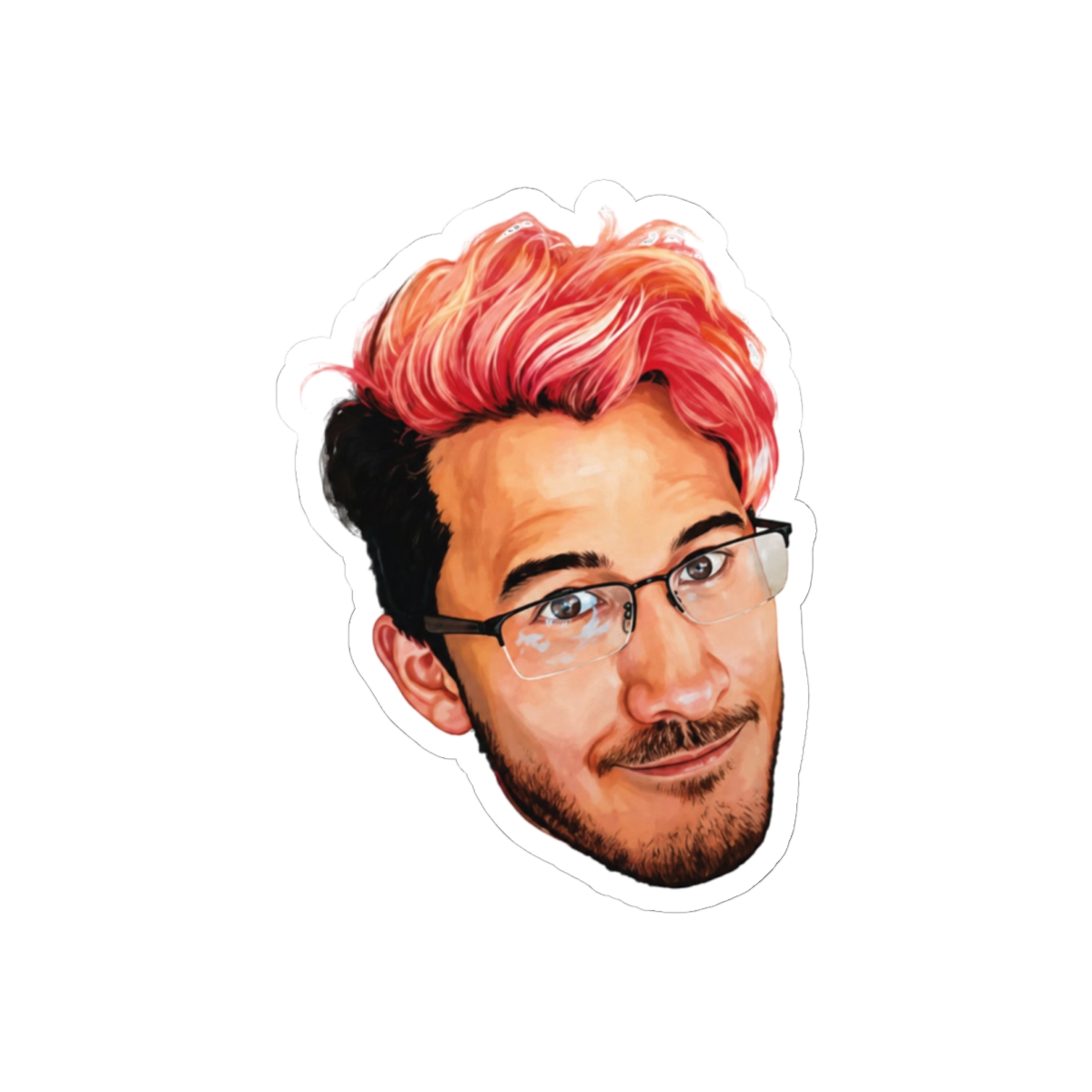 Markiplier Mark Fischbach YouTuber Realistic Portrait Painting Fan Art Sticker